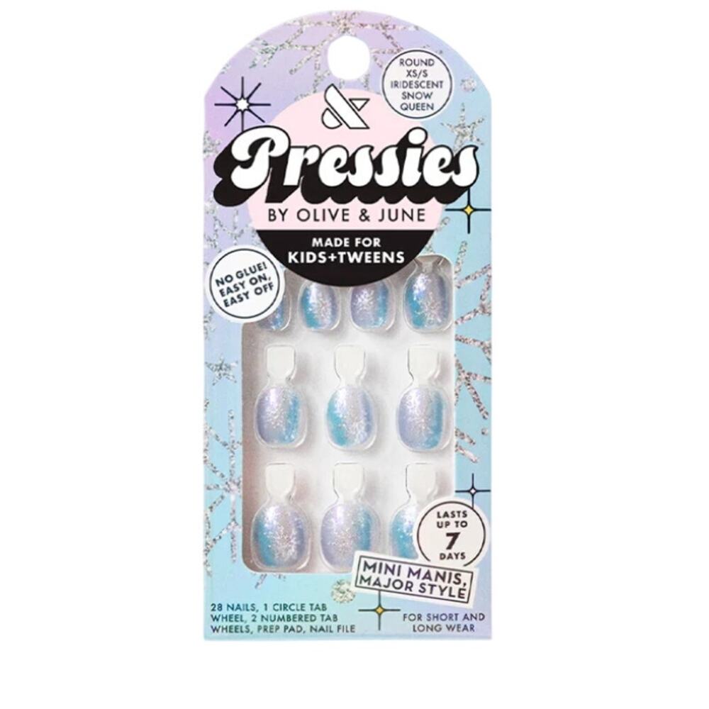 Olive & June Press-on Nails-Pressies-Iridescent Snow Queen-Round-XS/S-Kids